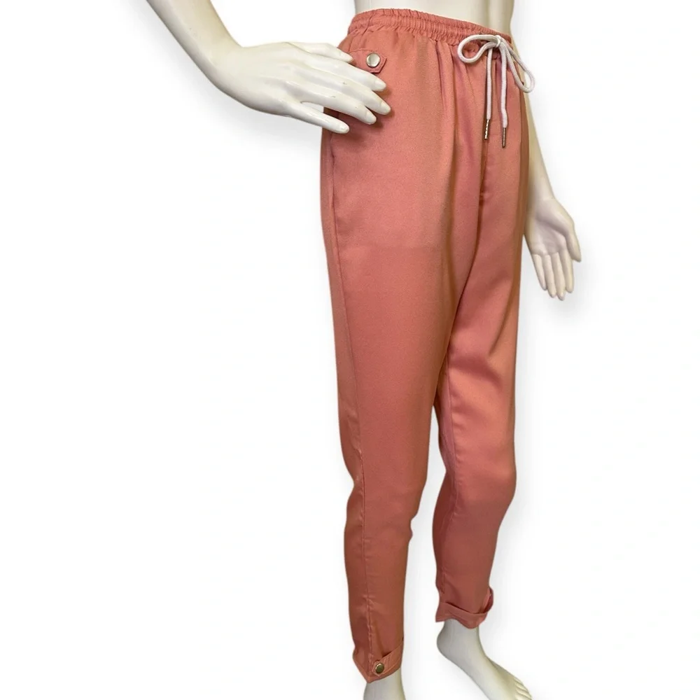 Tab Pink Drawstring Pants